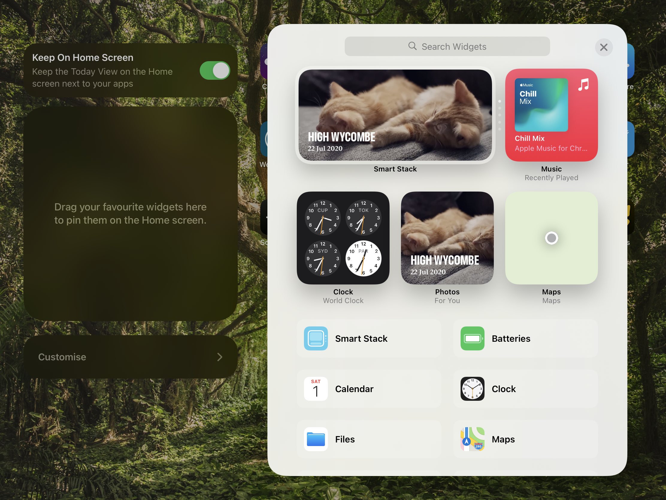 Adding widgets on iPadOS