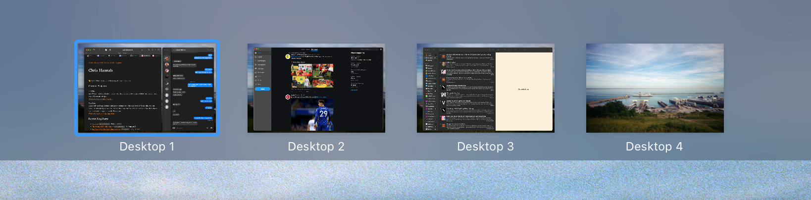 Multiple Desktops on macOS using Spaces